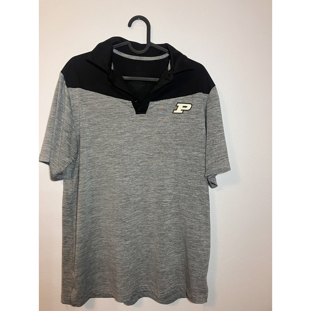 Purdue Boilermakers Polo Shirt Mens NCAA Colosseum Small Gray Lightweight Emblem